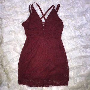 Free people maroon lace dress